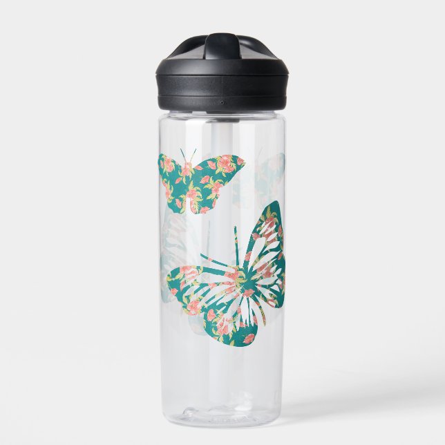 Botella De Agua Mariposas florales bonitas (Delante)