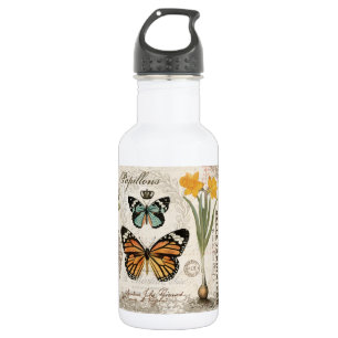 Botella De Agua Mariposas francesas antiguas modernas