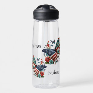 Botella De Agua Mariposas Patrióticas