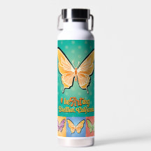 Botella de agua - Mariposas pop - Buellton.Art