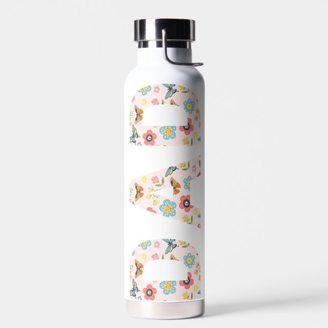 Botella De Agua Mariposas y flores Papá (Izquierdo)