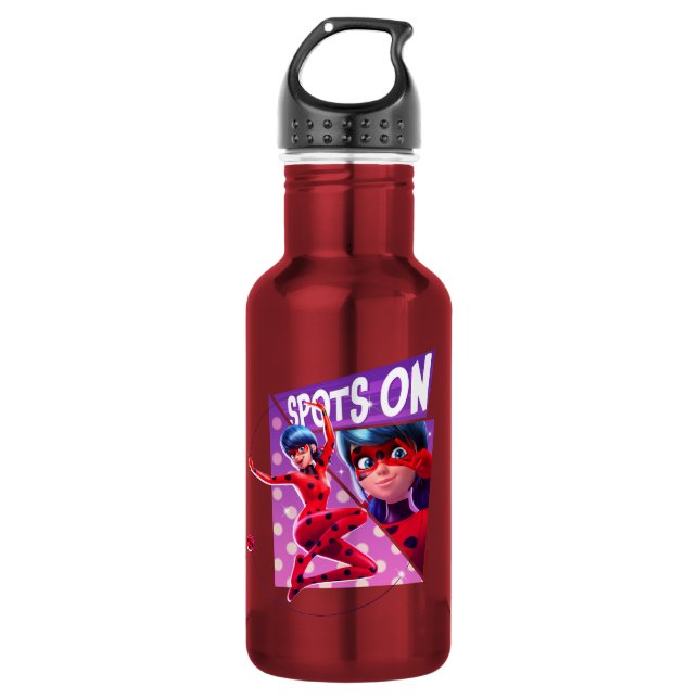 Botella De Agua Mariquita | Spots On Purple Graphic (Anverso)