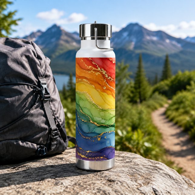 Botella De Agua Mármol Arcoíris LGBTQ  (Subido por el creador)