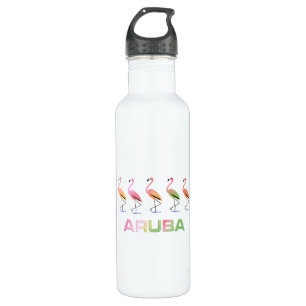 Botella De Agua Marzo de los flamencos tropicales ARUBA