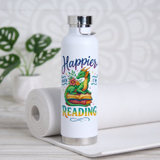 Botella De Agua Más feliz cuando estoy leyendo