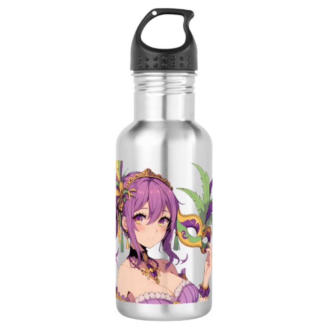Botella De Agua Máscara Anime Mardi Gras (Anverso)