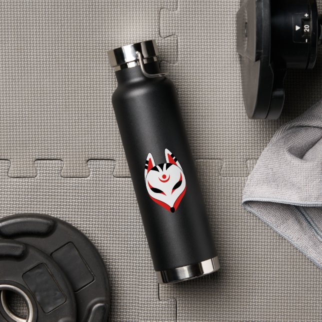 Botella De Agua Máscara de zorro Kitsune japonés (Gimnasio (girado))