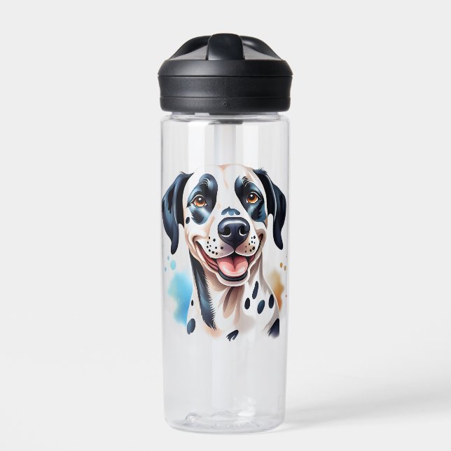 Botella De Agua Mascota de perro dálmata feliz (Delante)