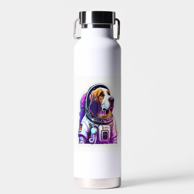 Botella De Agua Mascota de perro del astronauta (Delantero)
