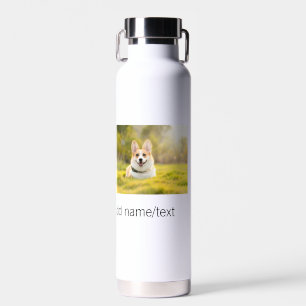Botella De Agua Mascota de perro lindo agregar texto editable nomb