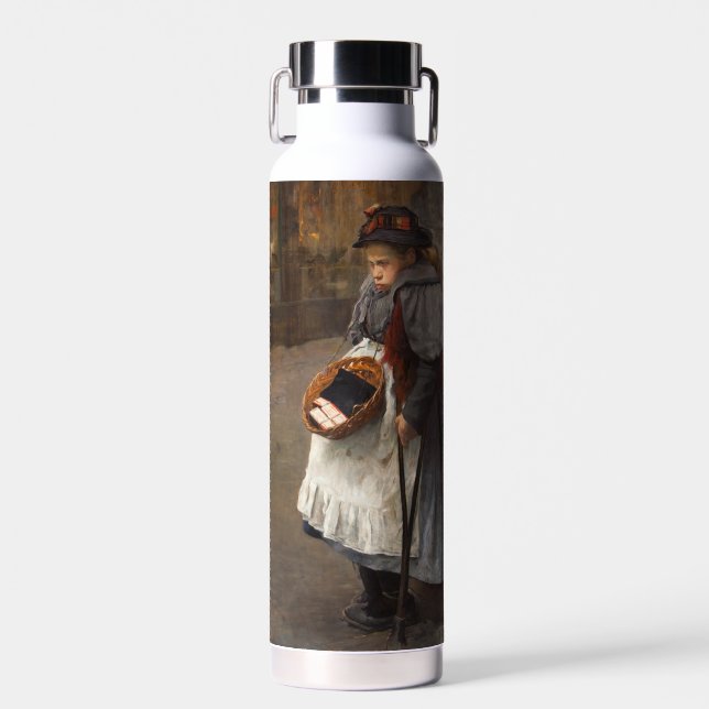 Botella De Agua Matchstick Chica Pobre Calle Urchin Pobreza Urbana (Delantero)