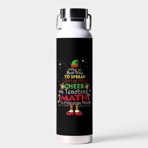 Botella De Agua Math Teacher Navidades Shirt Elf Navidades Saludos