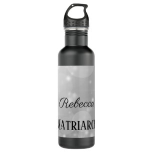 Botella De Agua Matriarata personalizada de tinta plateada