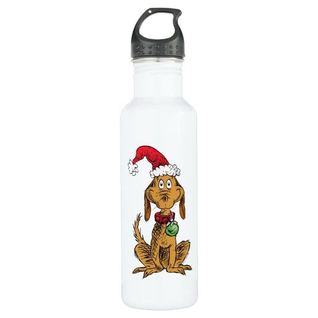 Botella De Agua Max the Dog in Santa Hat (Anverso)