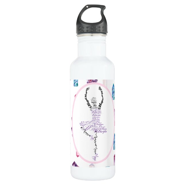 Botella De Agua Maya Ballerina regalo personalizado de bailarina (Anverso)
