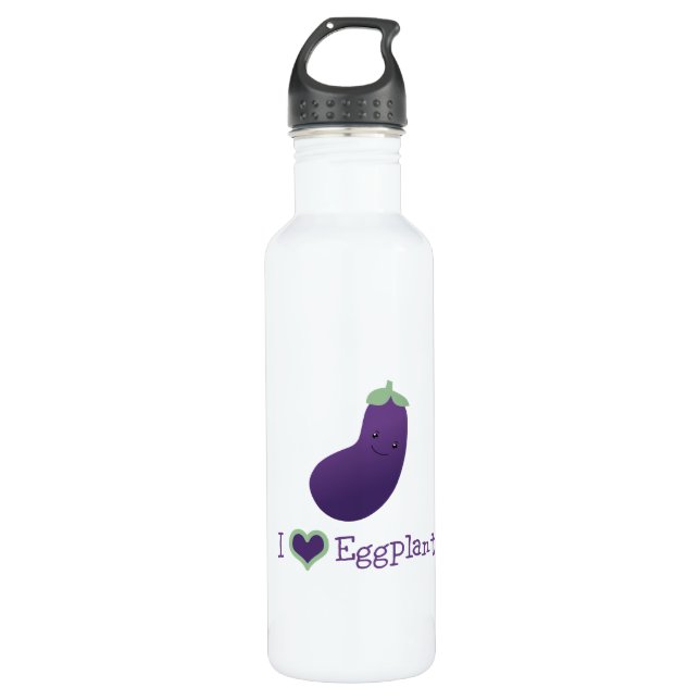 Botella De Agua Me encanta Eggplant (Anverso)