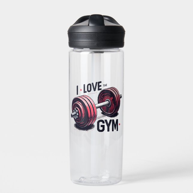 Botella De Agua Me encanta el gimnasio (Delante)