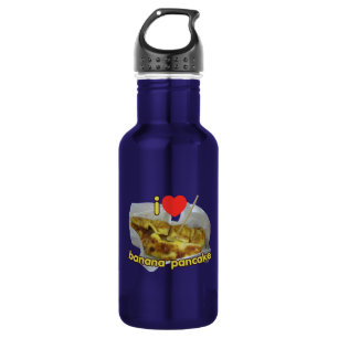 Botella De Agua Me Encanta El Panqueque Bananero (Corazón)... Comi