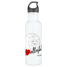 Botella De Agua Me encanta el voleibol feliz chica kawaii