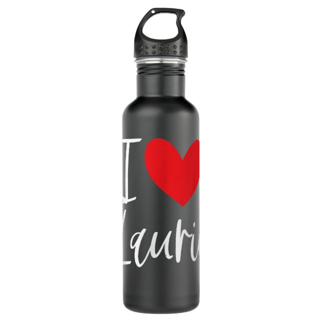 Botella De Agua Me encanta Laurie Nombre Chica Personalizada Mujer (Anverso)