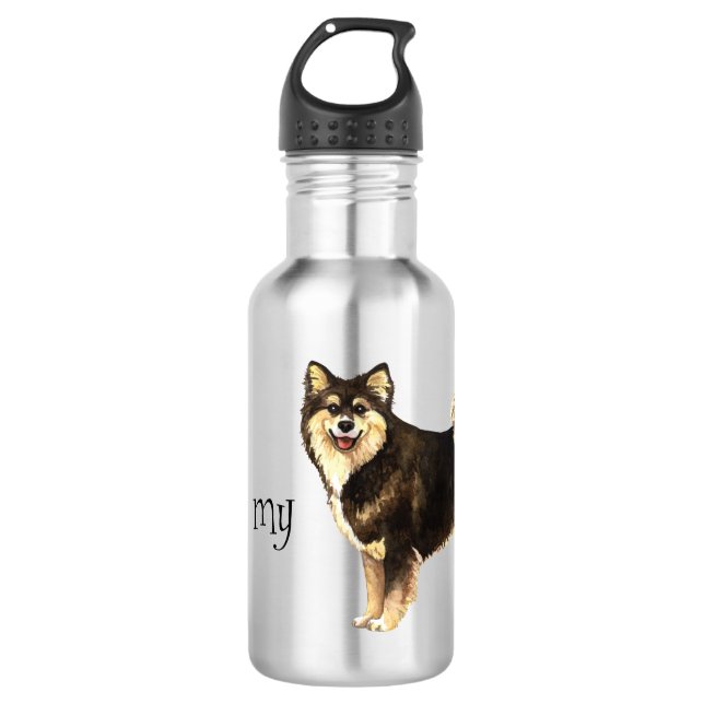 Botella De Agua Me encanta mi Lapphund finlandesa (Anverso)