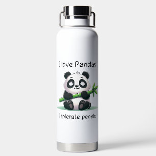 BOTELLA DE AGUA ME ENCANTAN LOS PANDAS Y TOLERAR A LA GENTE