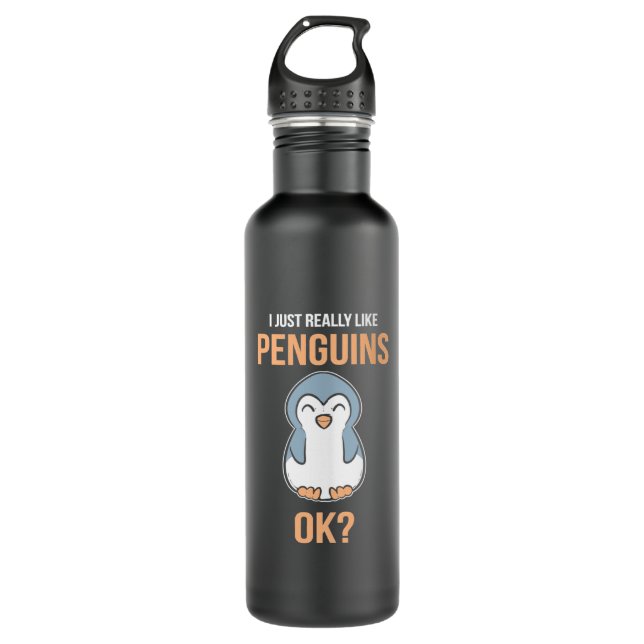 Botella De Agua Me Gusta El Pingüino (Anverso)