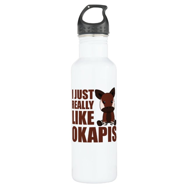 Botella De Agua Me gusta mucho el Okapi tan lindo (Anverso)