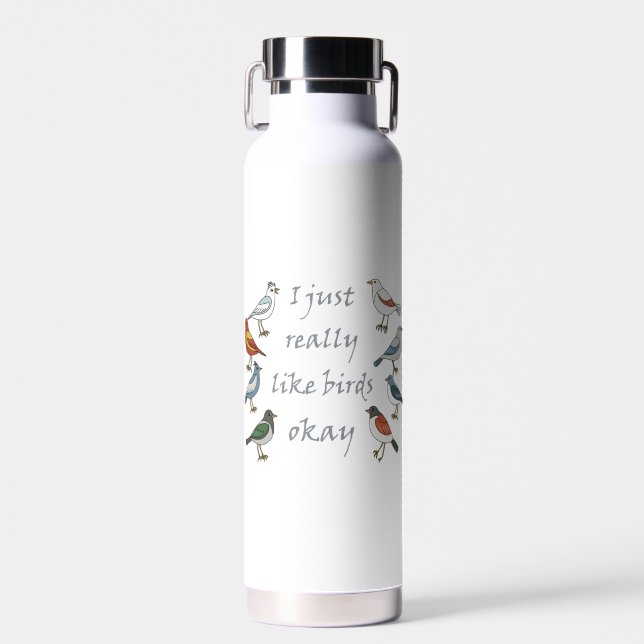 Botella De Agua Me Gusta Mucho Los Aves Bien Vigilador De Camiseta (Delantero)