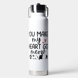 Botella De Agua 'Me Haces Que Mi Corazón Maúlle' Amantes de los Ga