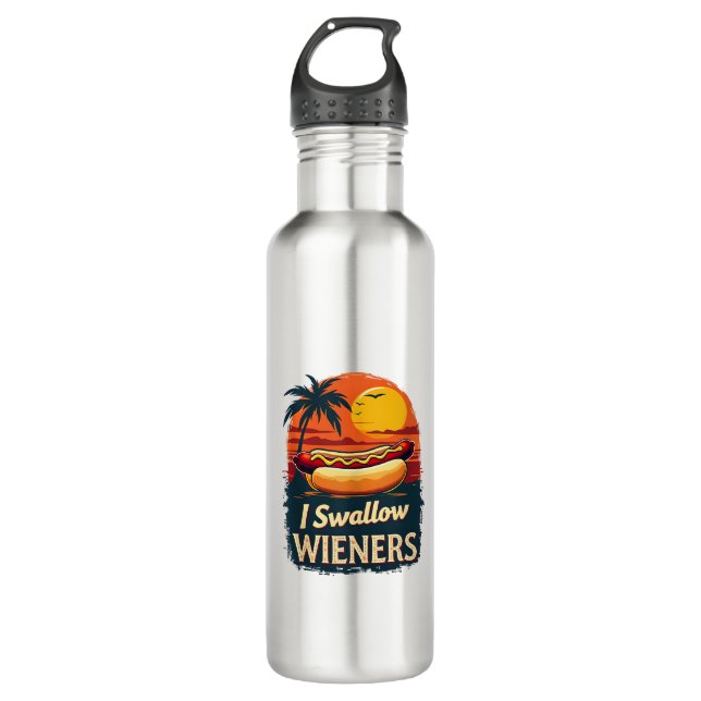 Botella De Agua Me Trague Saucy Wieners Divertido Chiste Adulto Pe (Anverso)