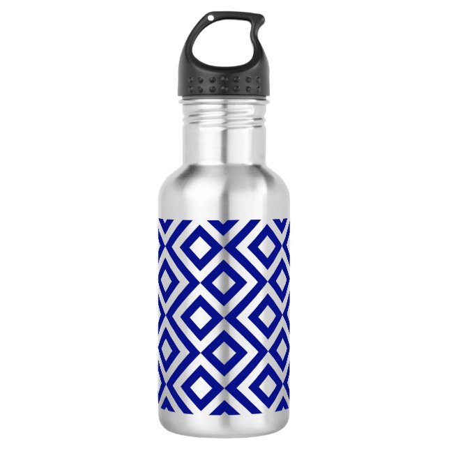 Botella De Agua Meander azul y plata (Anverso)