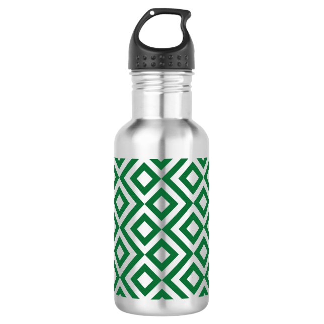Botella De Agua Meander verde y plateado (Anverso)