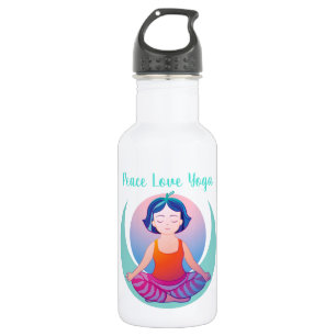 Botella De Agua Meditación del chica de la yoga del amor de la pa