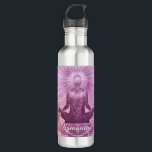 Botella De Agua Meditación Zen Purple personalizada<br><div class="desc">Símbolo de meditación espiritual botella de agua personalizada púrpura.</div>