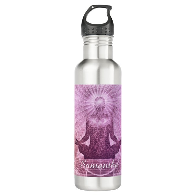 Botella De Agua Meditación Zen Purple personalizada (Anverso)