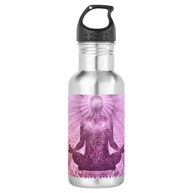 Botella De Agua Meditación Zen Purple personalizada (Anverso)