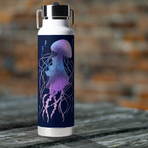 Botella De Agua Medusa Etérea Violeta Azul