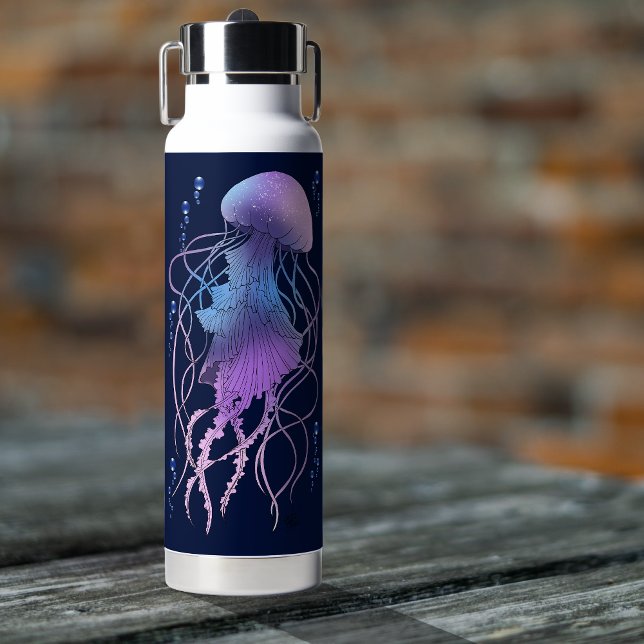 Botella De Agua Medusa Etérea Violeta Azul (Subido por el creador)