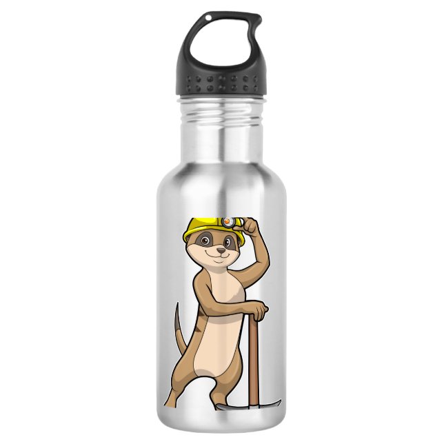 Botella De Agua Meerkat como minero con paquistaní (Anverso)