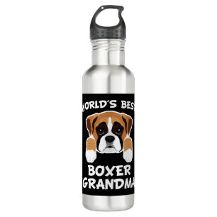 Botella De Agua Mejor Abuelo de Perro Abuelo Boxer