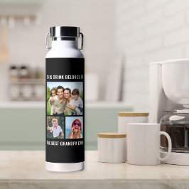 Botella De Agua Mejor abuelo jamás 3 foto negro