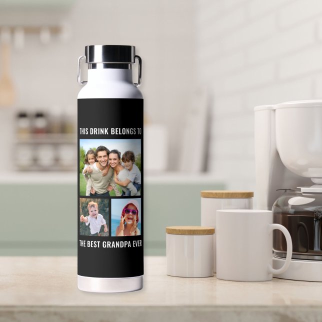 Botella De Agua Mejor abuelo jamás 3 foto negro (Subido por el creador)