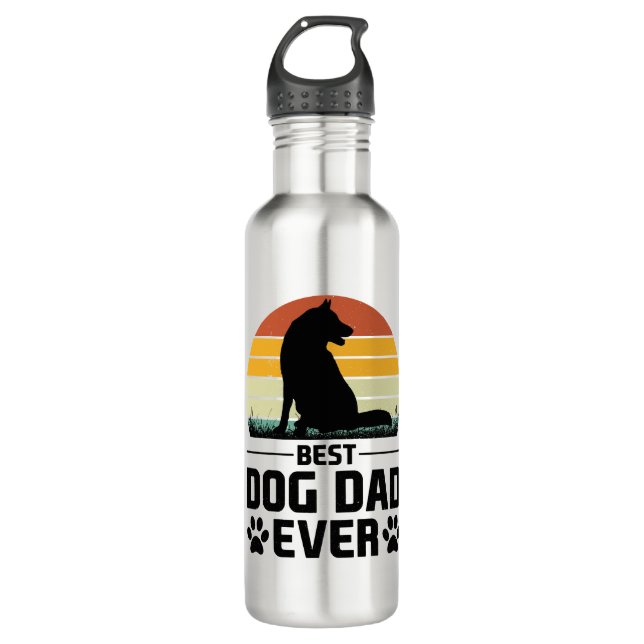 Botella De Agua Mejor Camiseta De Papá Perro 3 (Anverso)