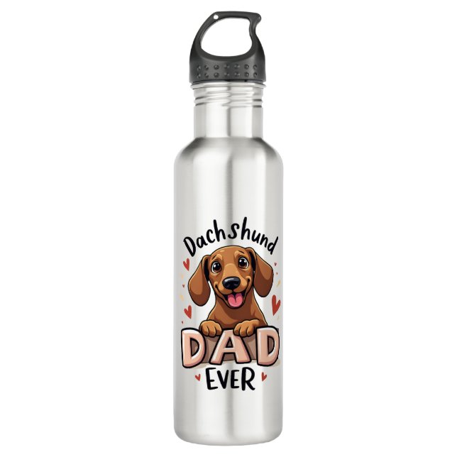 Botella De Agua Mejor Dachshund Dad Ever T Shirt (Anverso)