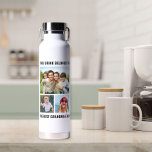 Botella De Agua Mejor foto de la abuela de todos los tiempos<br><div class="desc">Dale a la mejor abuela un regalo divertido con esta botella de agua de la facultad de fotografía personalizado. Fácilmente personalizable con 3 fotos de sus nietos y familia. Puedes personalizar "Esta bebida pertenece a" y "La mejor abuela de la historia" a algo similar en longitud y si se llama...</div>