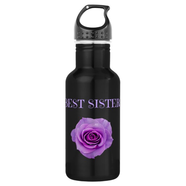 Botella De Agua Mejor Hermana Rosa Púrpura (Anverso)