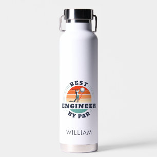 Botella De Agua Mejor Ingeniero De Par Personalizado Birthday Retr