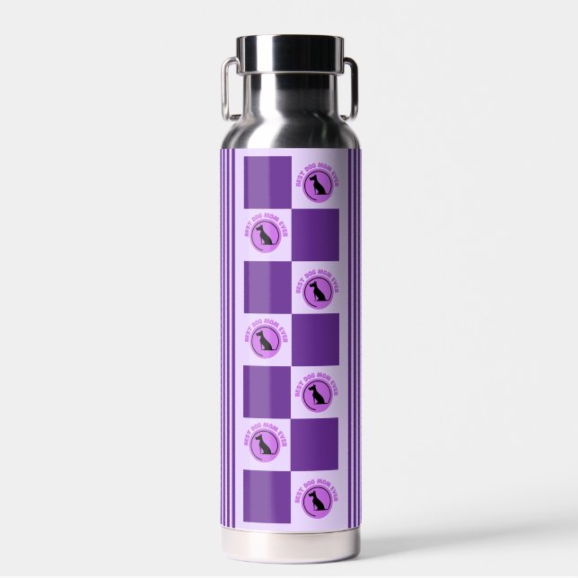 Botella De Agua Mejor Mamá Perro, Regalos De Amantes Del Perro (Delantero)