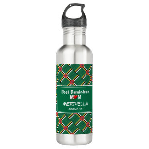 Botella De Agua MEJOR MOM DOMINICANO Bandera Dominica Personalizad